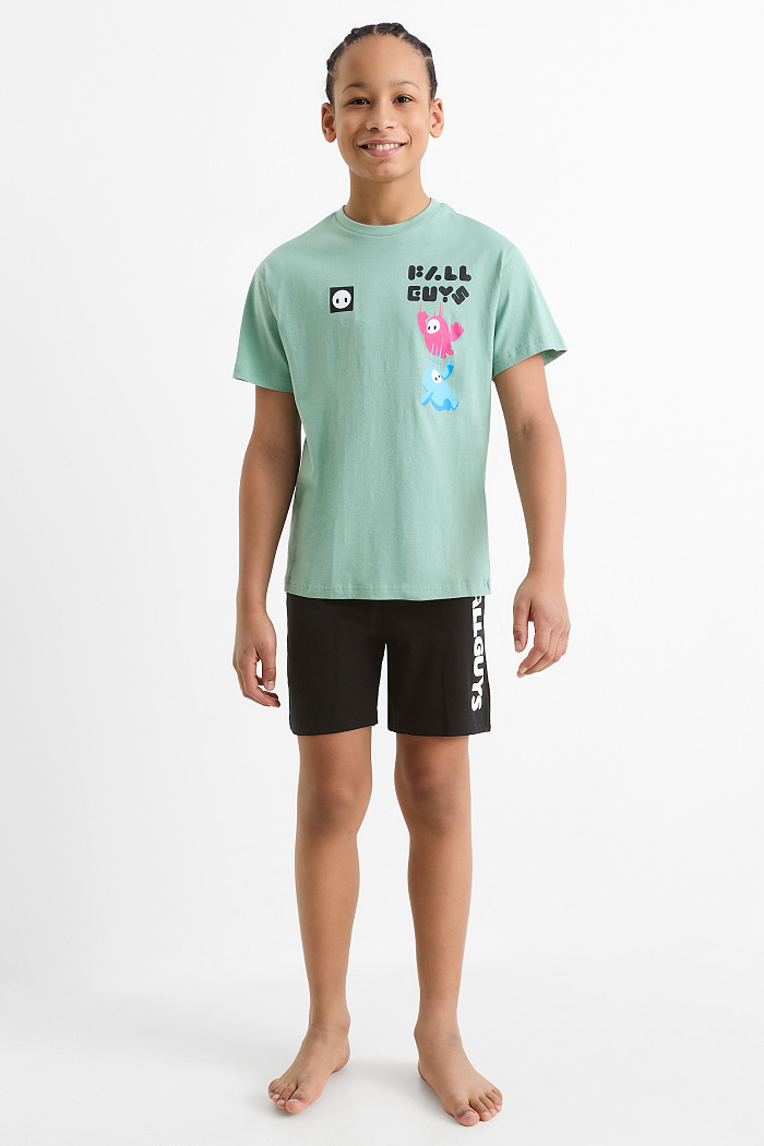 C&A Fall Guys-Shorty-Pyjama-2 teilig, Grün, Größe: 152