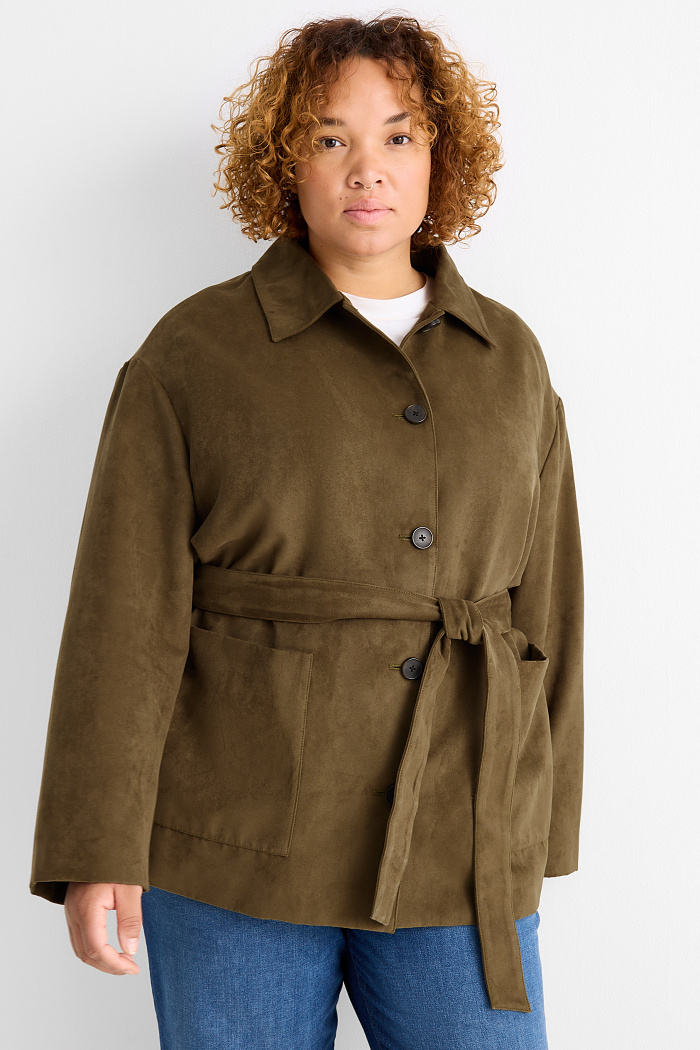 C&A Jacke-Velourslederimitat, Grün, Größe: 2XL