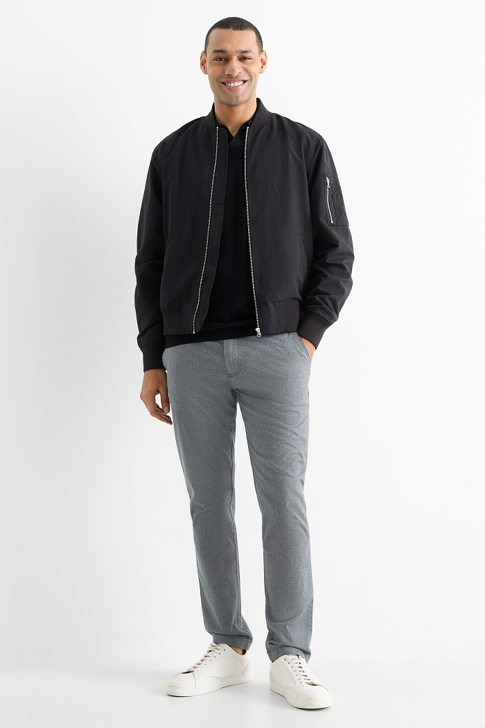 C&A Chino-Slim Fit-strukturiert, Grau, Größe: W36 L34