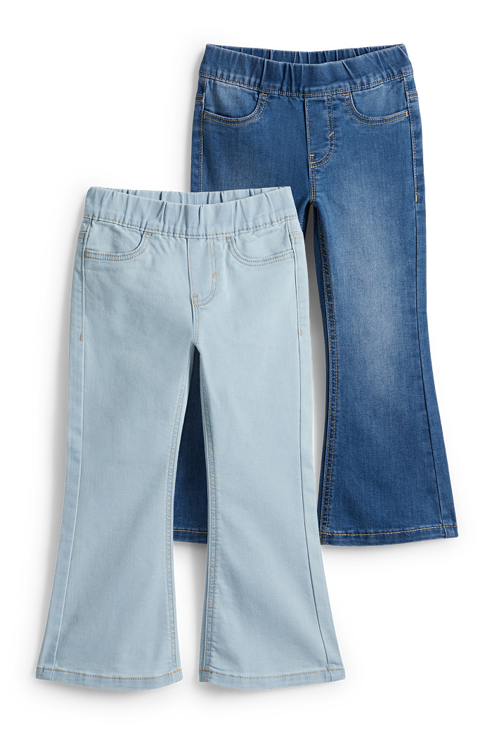 C&A Multipack 2er-Flared Jeggings, Blau, Größe: 98
