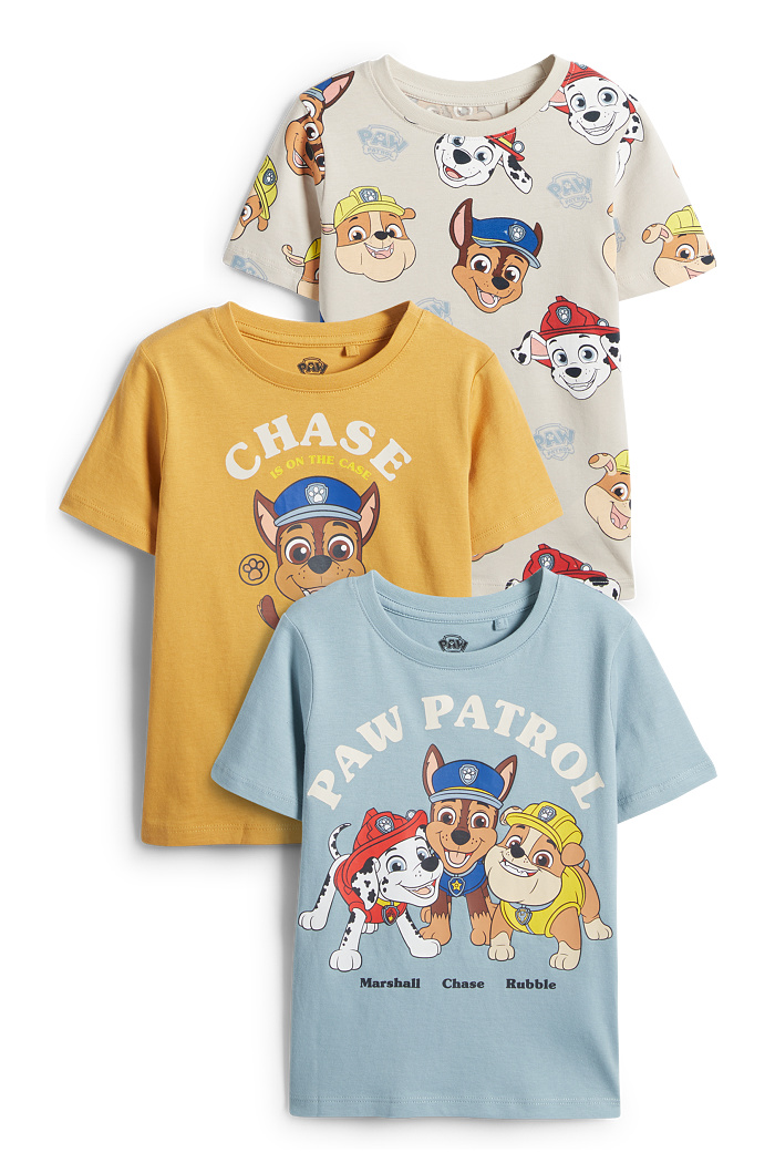 C&A Multipack 3er-PAW Patrol-Chase, Marshall-Kurzarmshirt, Orange, Größe: 122