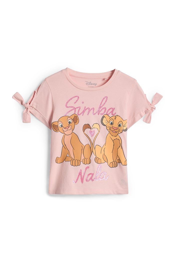 C&A Der König der Löwen-Kurzarmshirt mit Knotendetail, Rosa, Größe: 140