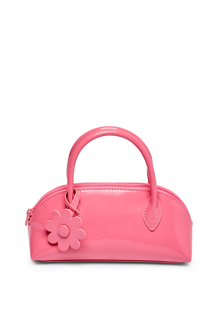 C&A Blume-Lack-Tasche-Lederimitat, Pink, Größe: 1 size