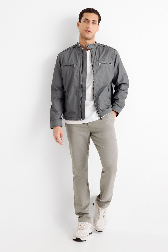 C&A Chino-Slim Fit-strukturiert, Grau, Größe: W34 L30