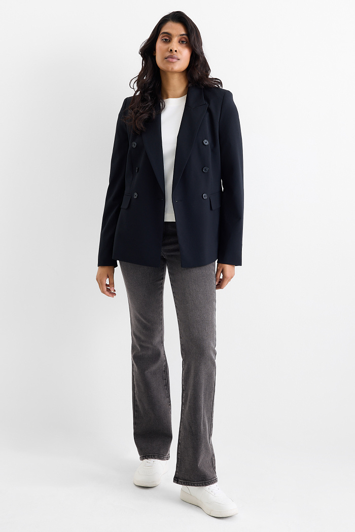 C&A Bootcut Jeans-High Waist, Grau, Größe: 38 Kurz