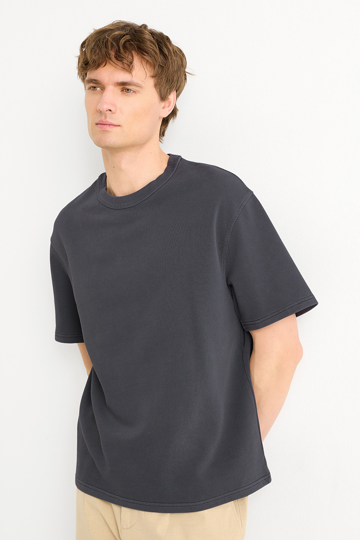 C&A T-Shirt-Relaxed Fit, Grau, Größe: L