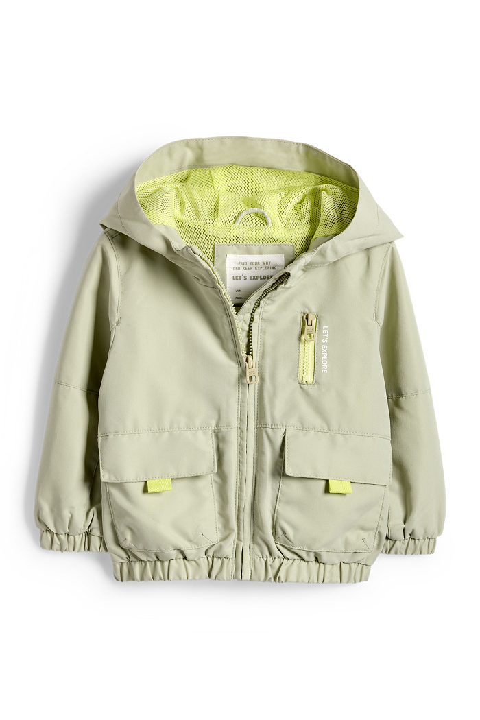 C&A Baby-Jacke mit Kapuze-wasserabweisend, Grün, Größe: 98