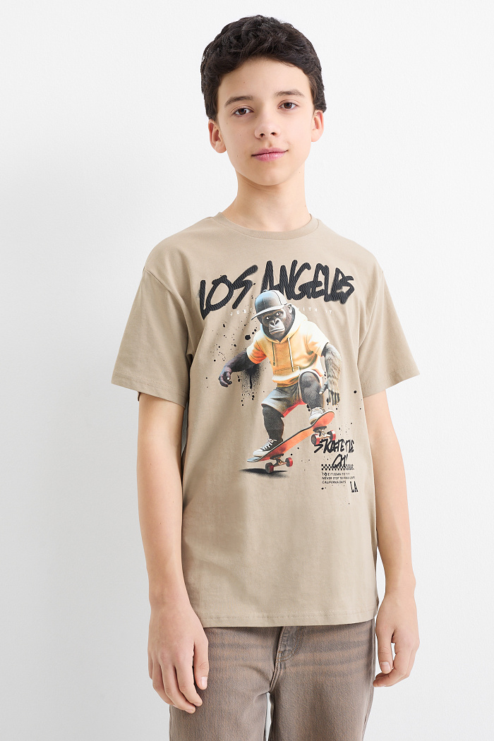 C&A Gorilla-Kurzarmshirt, Beige, Größe: 170