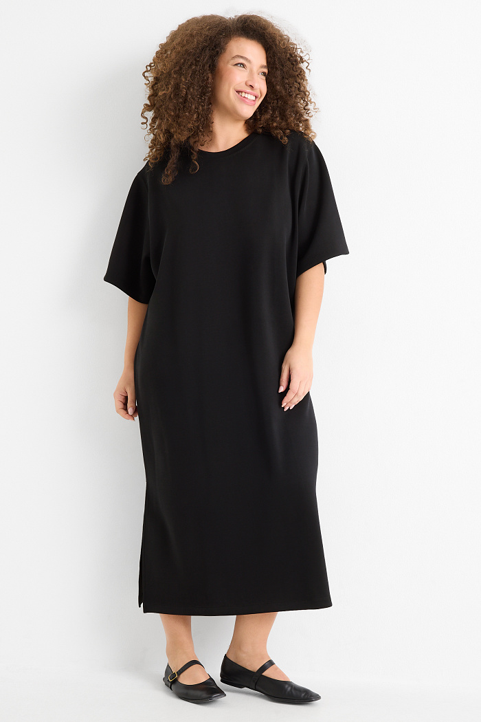C&A T-Shirt-Kleid, Schwarz, Größe: 2XL