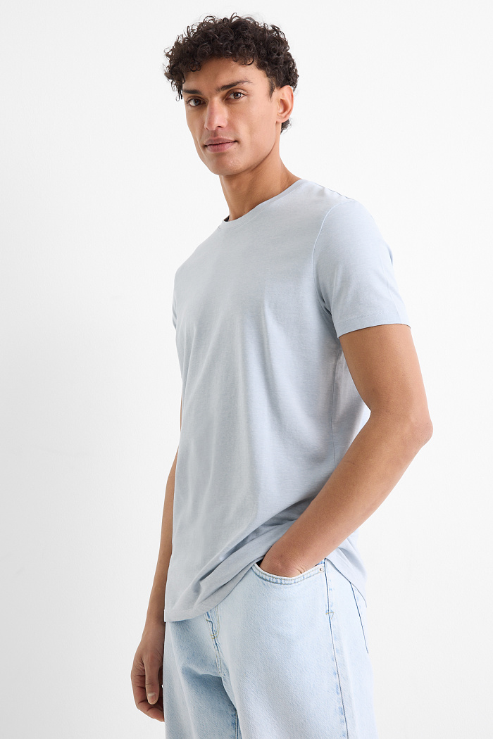 C&A T-Shirt-Slim Fit-Flex, Blau, Größe: L