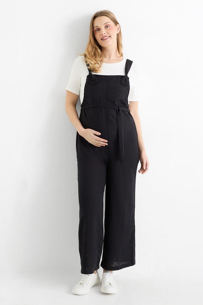 C&A Set-Umstands-T-Shirt und-Latzhose-2 teilig, Schwarz, Größe: M