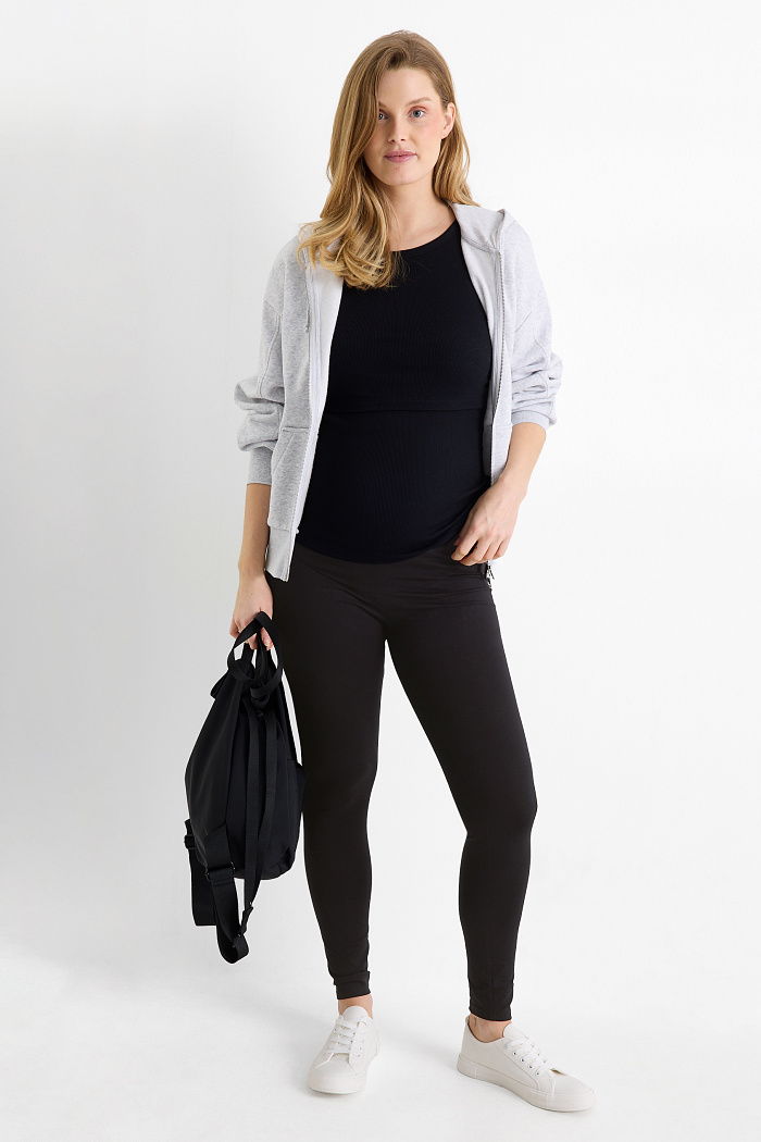 C&A Multipack 2er-Umstands-Leggings, Schwarz, Größe: M