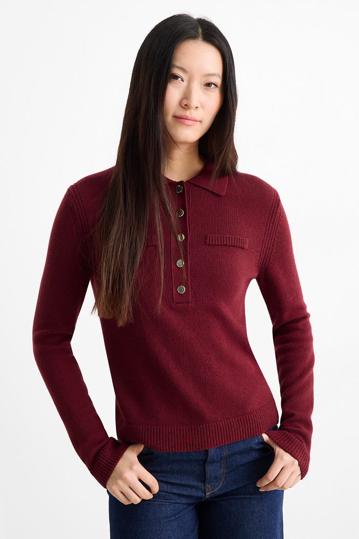 C&A Pullover-Woll-Mix, Rot, Größe: M