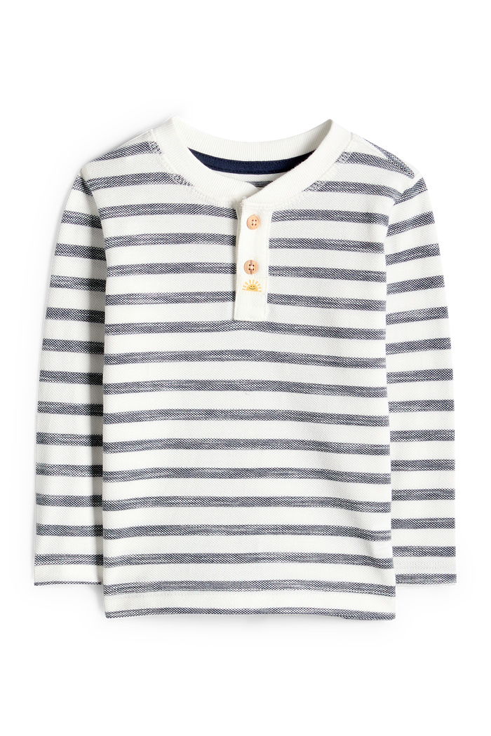 C&A Sonne-Baby-Langarmshirt-gestreift, Weiß, Größe: 92