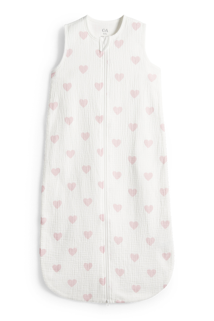 C&A Herzchen-Baby-Schlafsack-6-18 Monate, Weiß, Größe: 70 cm