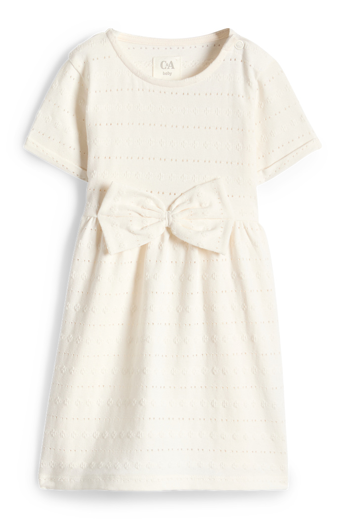 C&A Baby-Kleid-strukturiert, Weiß, Größe: 92