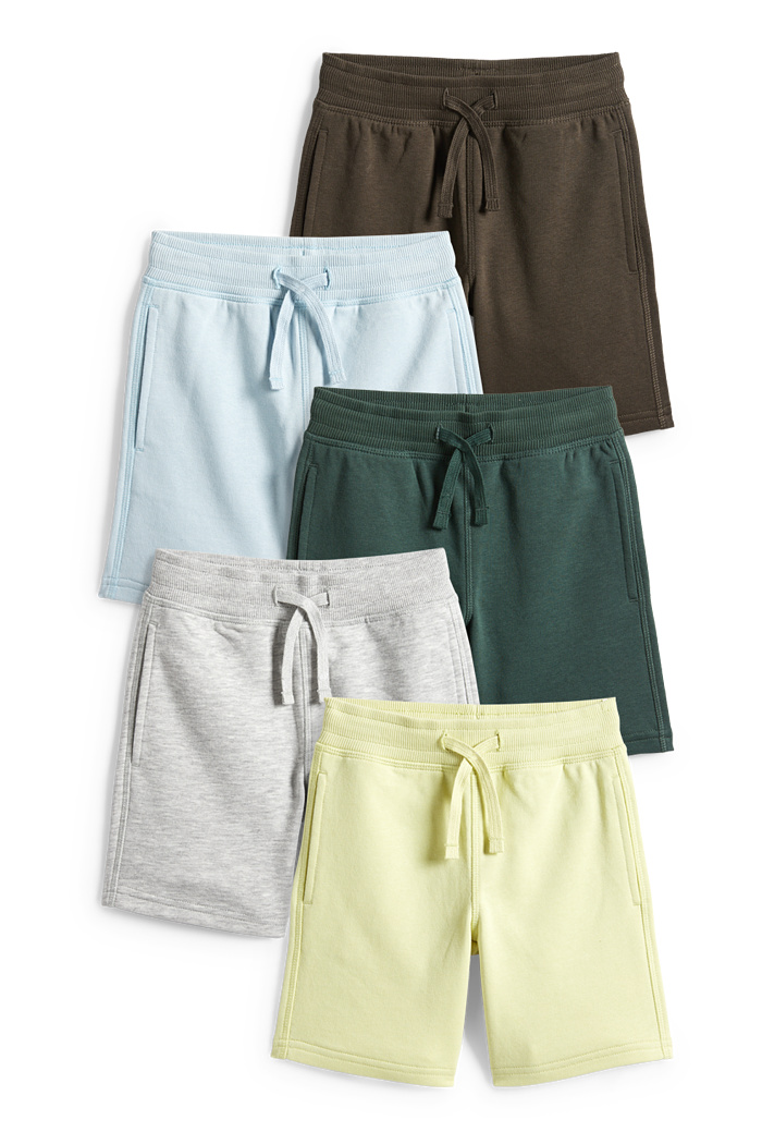 C&A Multipack 5er-Sweatshorts, Bunt, Größe: 116
