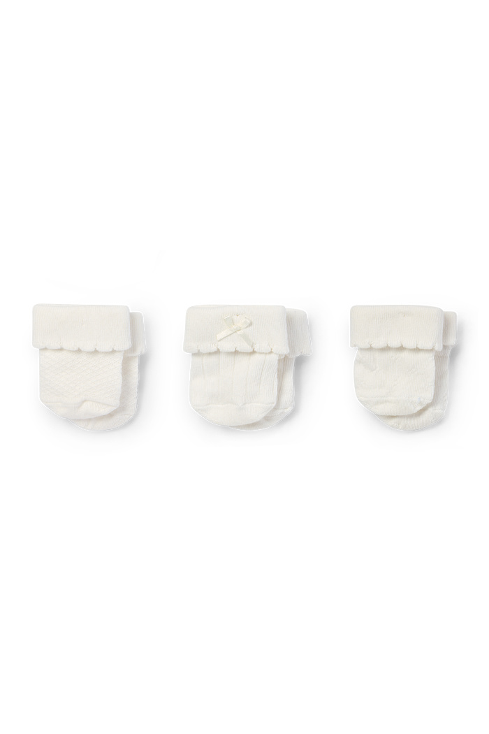 C&A Multipack 3er-Erstlings-Socken-strukturiert, Weiß, Größe: 15-17