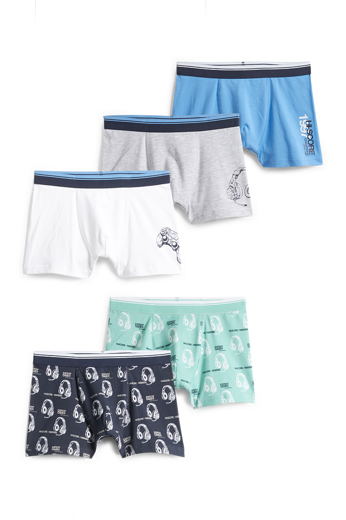 C&A Multipack 5er-Gaming-Boxershorts, Blau, Größe: 158-164