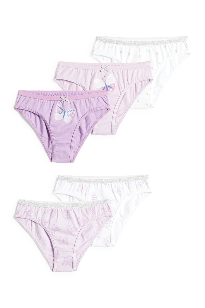 C&A Multipack 5er-Schmetterling-Slip, Lila, Größe: 110-116
