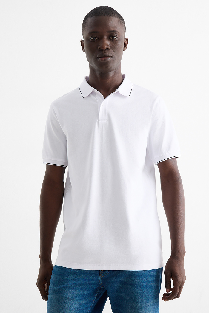 C&A Poloshirt-Slim Fit, Weiß, Größe: 2XL