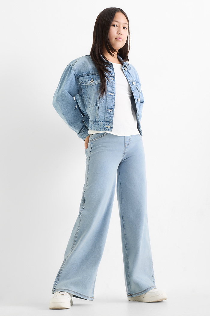 C&A Wide Leg Jeggings, Blau, Größe: 158