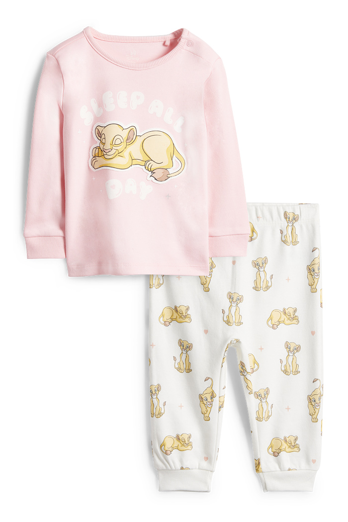 C&A Der König der Löwen-Baby-Pyjama-2 teilig, Weiß, Größe: 80