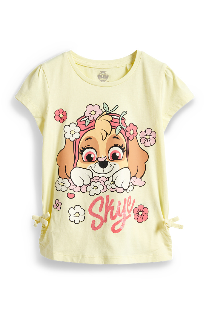 C&A PAW Patrol-Skye-Kurzarmshirt-Glanz-Effekt, Gelb, Größe: 110
