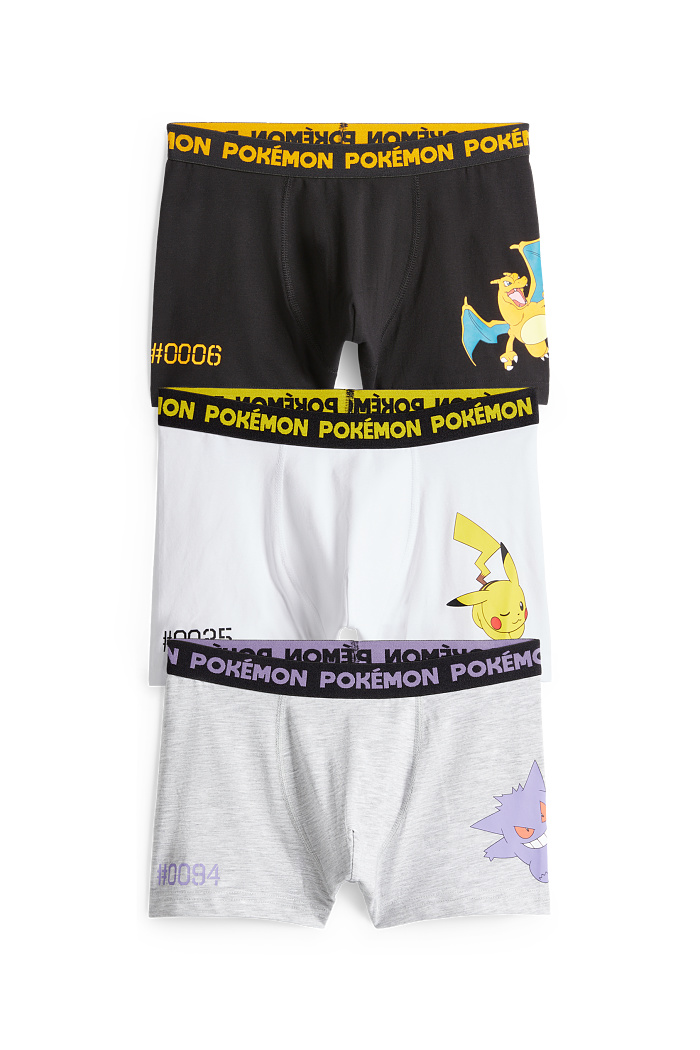 C&A Multipack 3er-Pokémon-Boxershorts, Schwarz, Größe: 122-128
