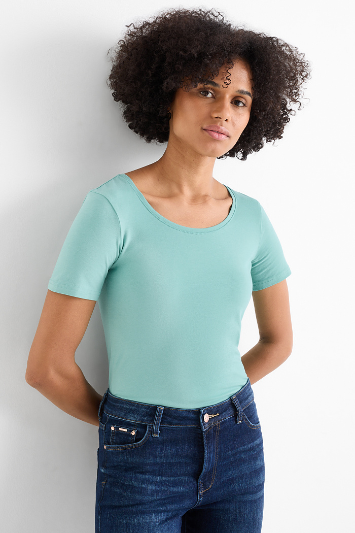 C&A T-Shirt-Slim Fit, Grün, Größe: XL