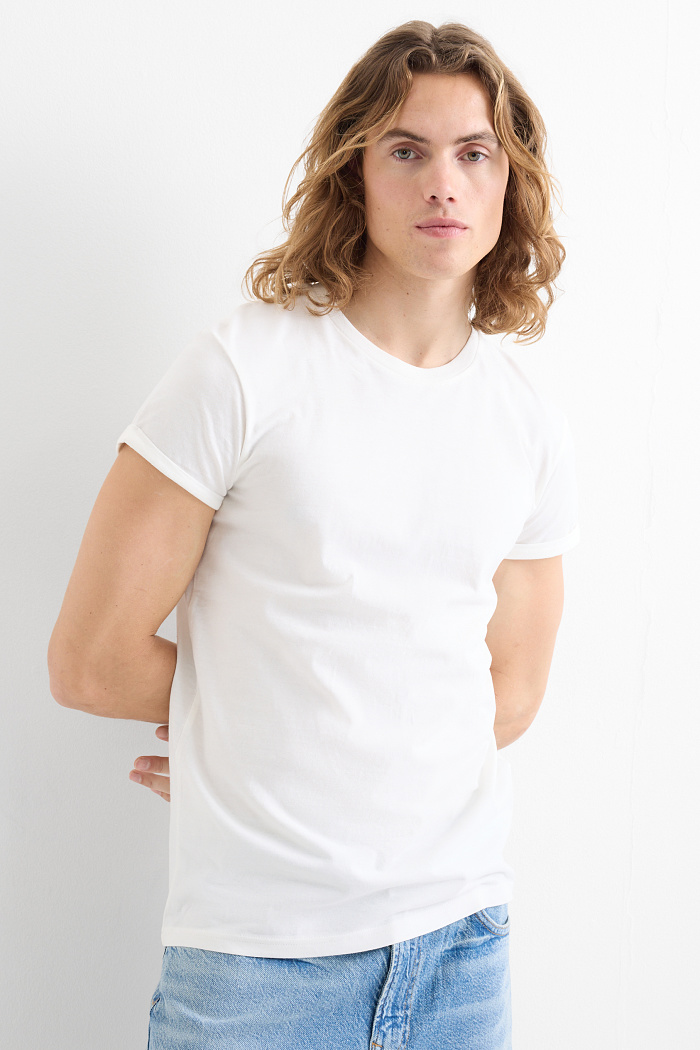 C&A T-Shirt-Regular Fit, Weiß, Größe: XL