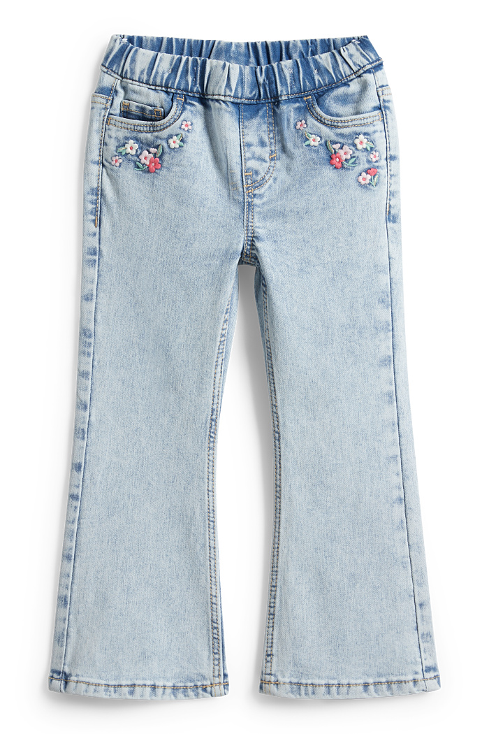 C&A Blume-Flared Jeans-LYCRA , Blau, Größe: 140