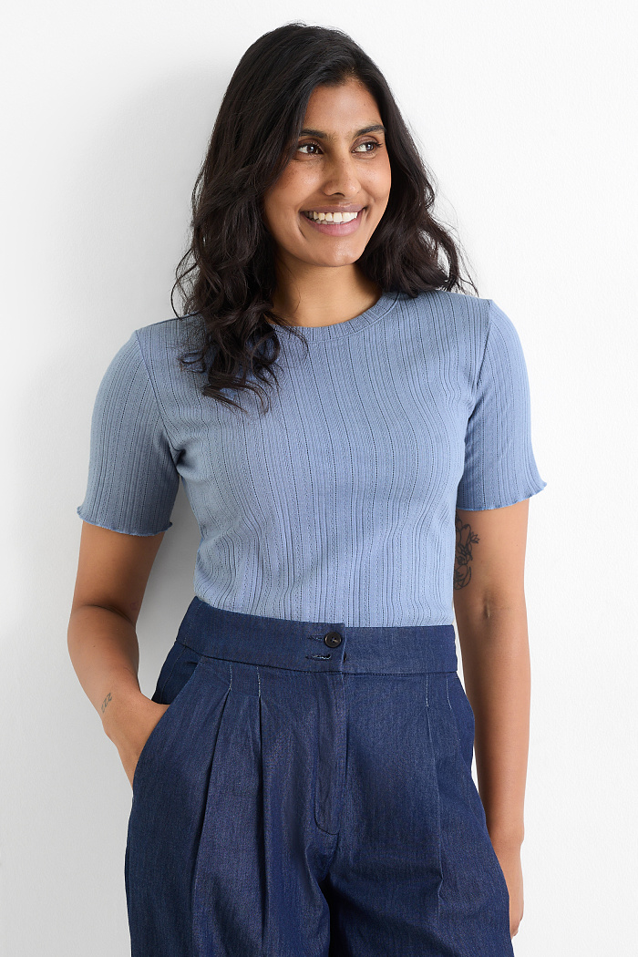 C&A T-Shirt-Regular Fit, Blau, Größe: XL