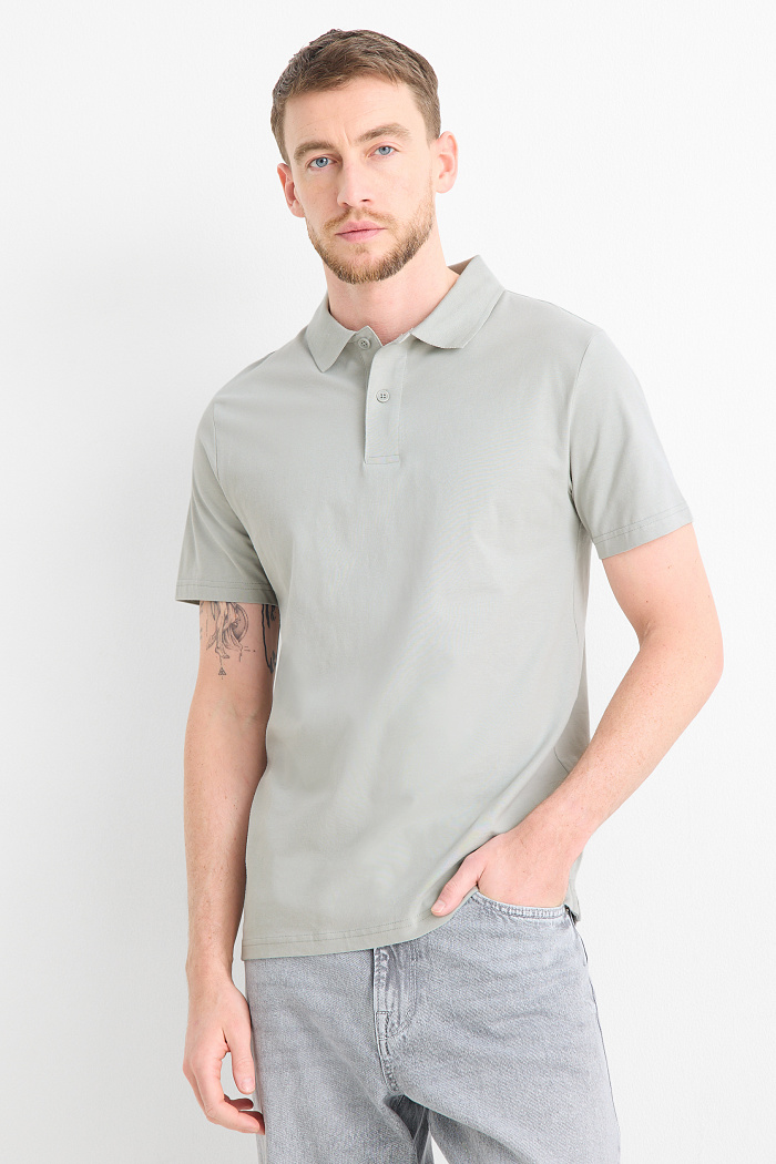 C&A Poloshirt-Regular Fit, Grau, Größe: L
