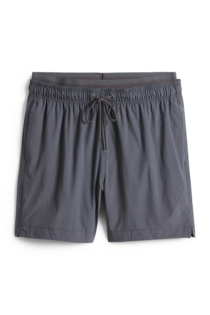 C&A Badeshorts-2-in-1-Look, Grau, Größe: XL