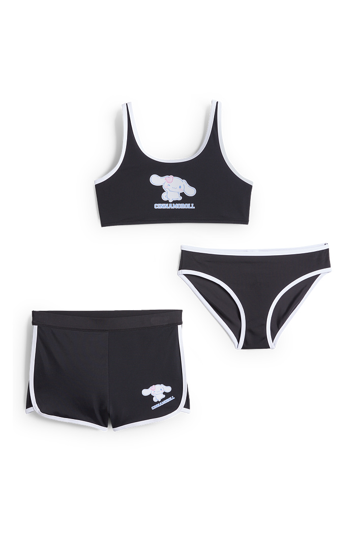 C&A Cinnamoroll-Bikini und Badeshorts-LYCRA XTRA LIFE , Schwarz, Größe: 158-164