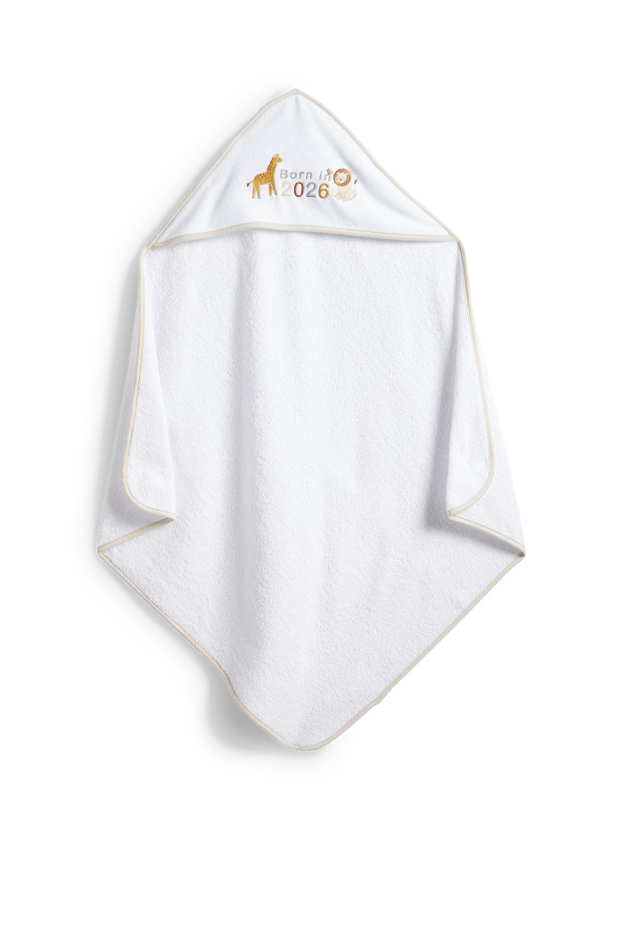 C&A Giraffe und Löwe-Baby-Handtuch mit Kapuze, Weiß, Größe: 1 size