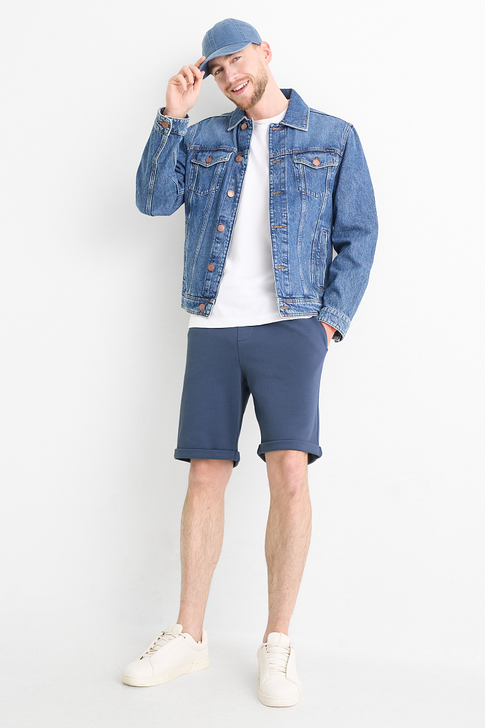 C&A Sweatshorts-strukturiert, Blau, Größe: S