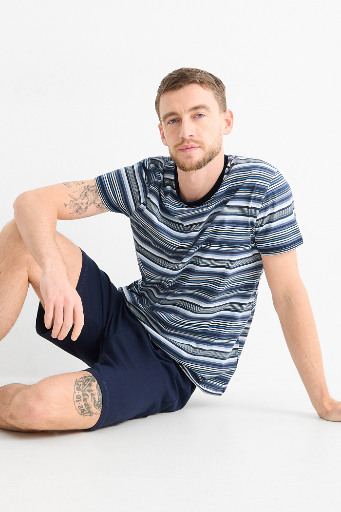 C&A Shorty-Pyjama, Blau, Größe: 3XL