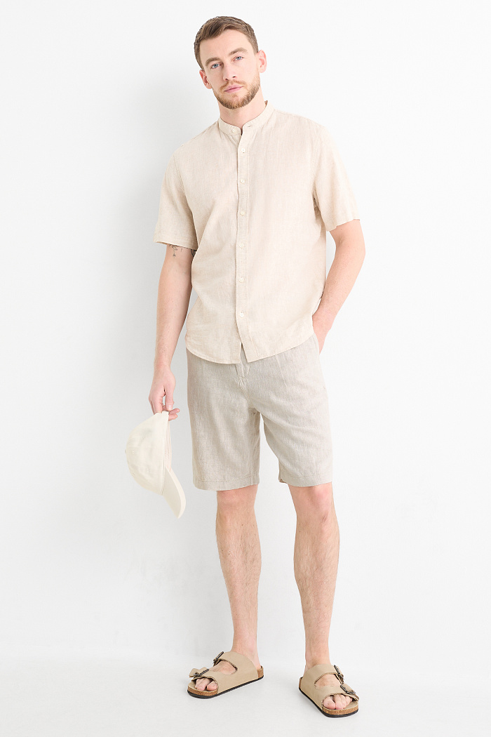 C&A Shorts-Leinen-Mix, Weiß, Größe: XL