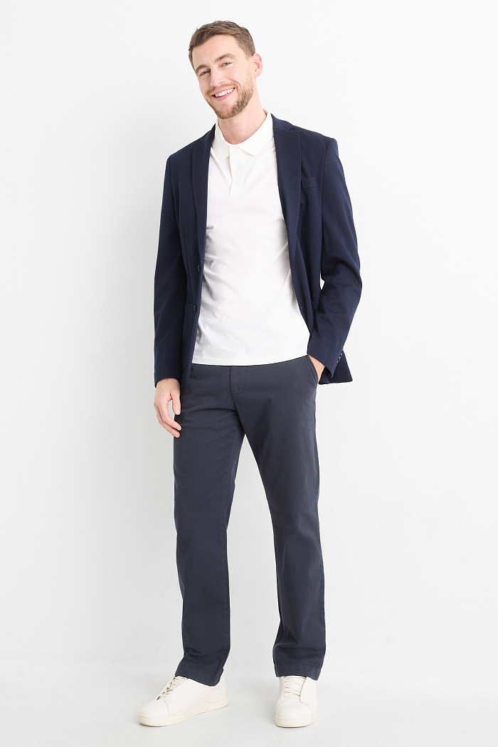 C&A Chino mit Gürtel, Blau, Größe: W30 L32