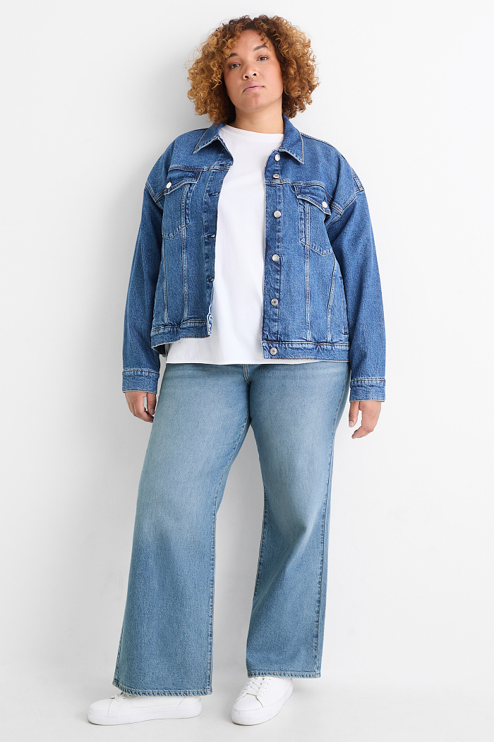 C&A Wide Leg Jeans-High Waist, Blau, Größe: 46