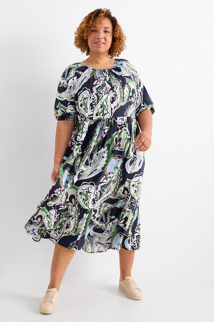 C&A A-Linien-Kleid-gemustert, Bunt, Größe: 58