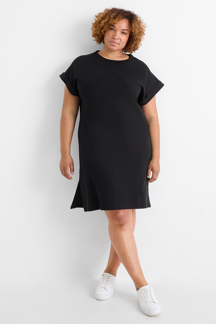 C&A T-Shirt-Kleid, Schwarz, Größe: 3XL