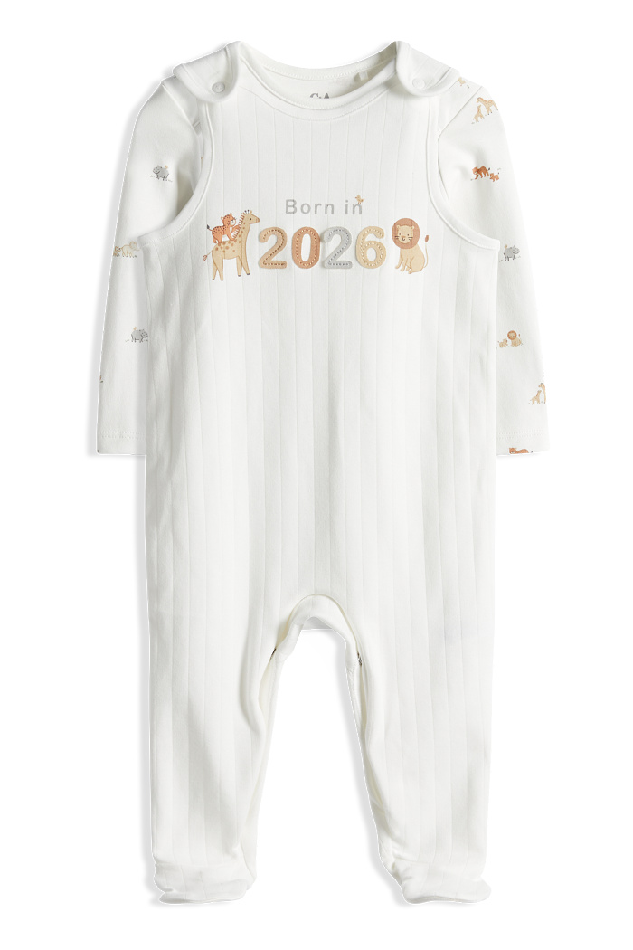 C&A Wildtiere-Strampler-Set-2 teilig, Weiß, Größe: 50