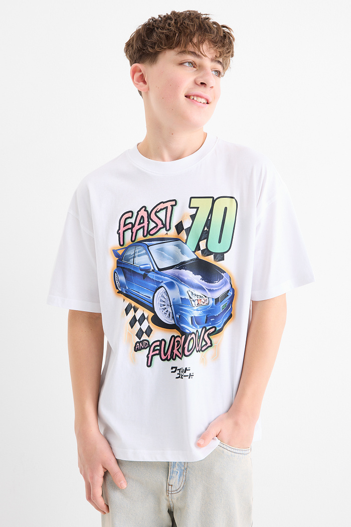 C&A Fast & Furious-Kurzarmshirt, Weiß, Größe: 140