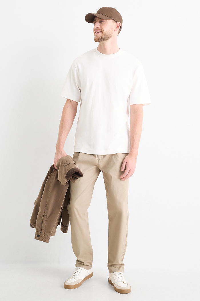 C&A Chino-Tapered Fit-strukturiert, Beige, Größe: W40 L32