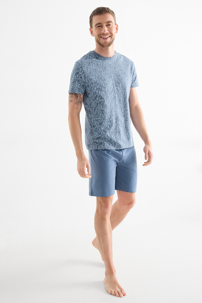 C&A Shorty-Pyjama, Blau, Größe: 3XL