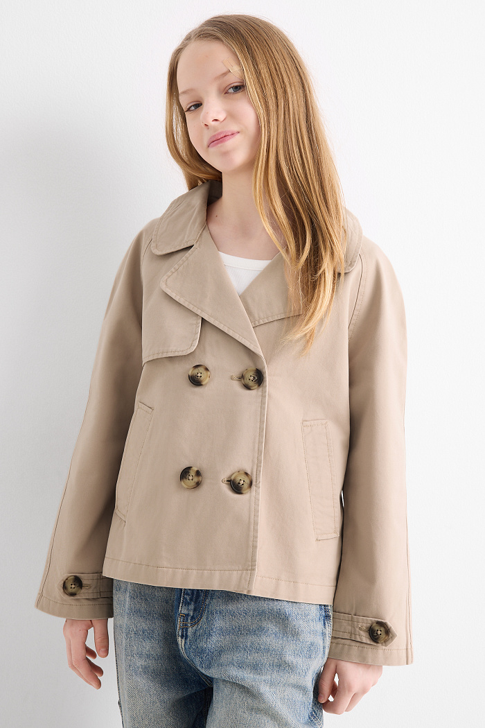 C&A Trenchcoat, Beige, Größe: 140