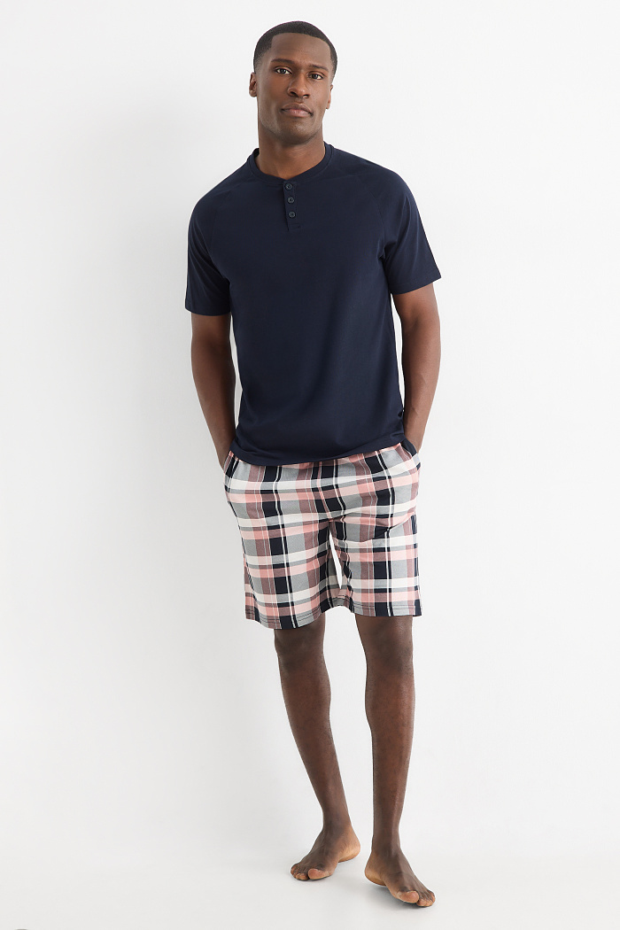 C&A Shorty-Pyjama, Blau, Größe: L